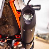 Escape compatível com Ktm Adventure 890 2021-2024, Furore Evo4 Nero, Escape legal, homologado, silenciador com db killer removível e tubo de ligação específico 