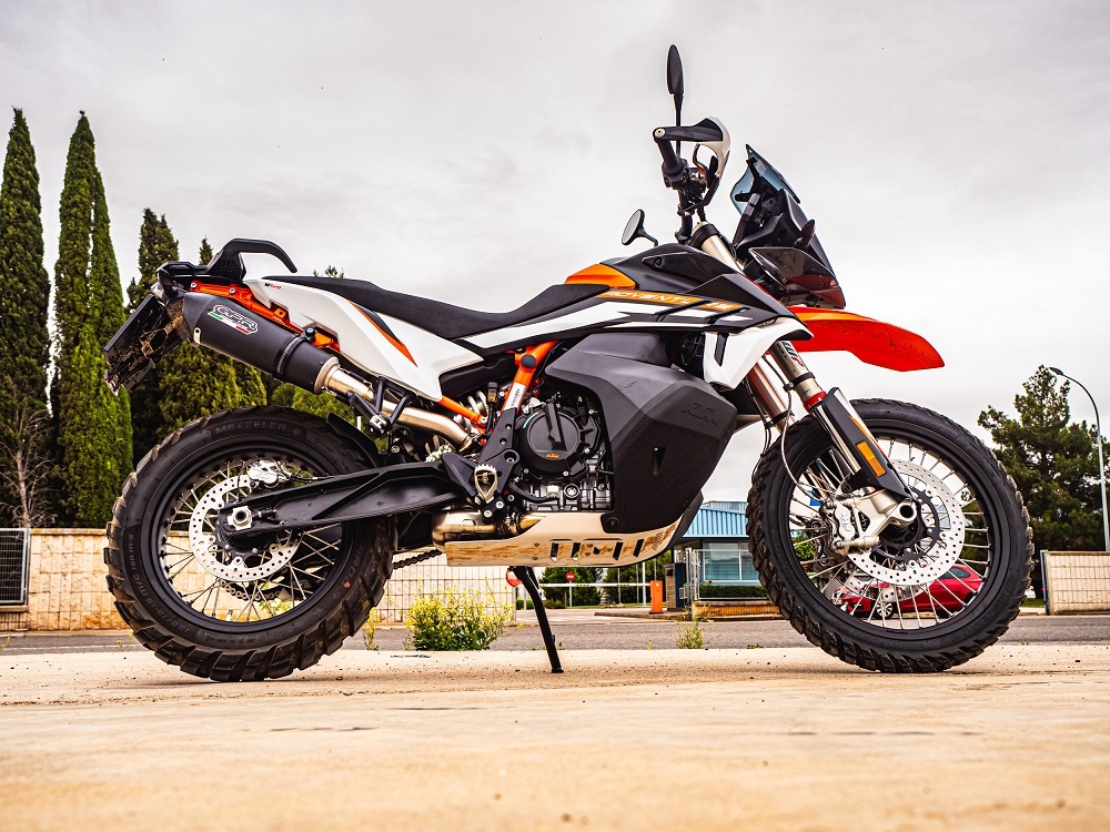 GPR escape compatível com  Ktm Adventure 890 2020-2024, New Grand Prix Evo Black Titanium, Escape legal, homologado, silenciador com db killer removível e tubo de ligação específico 