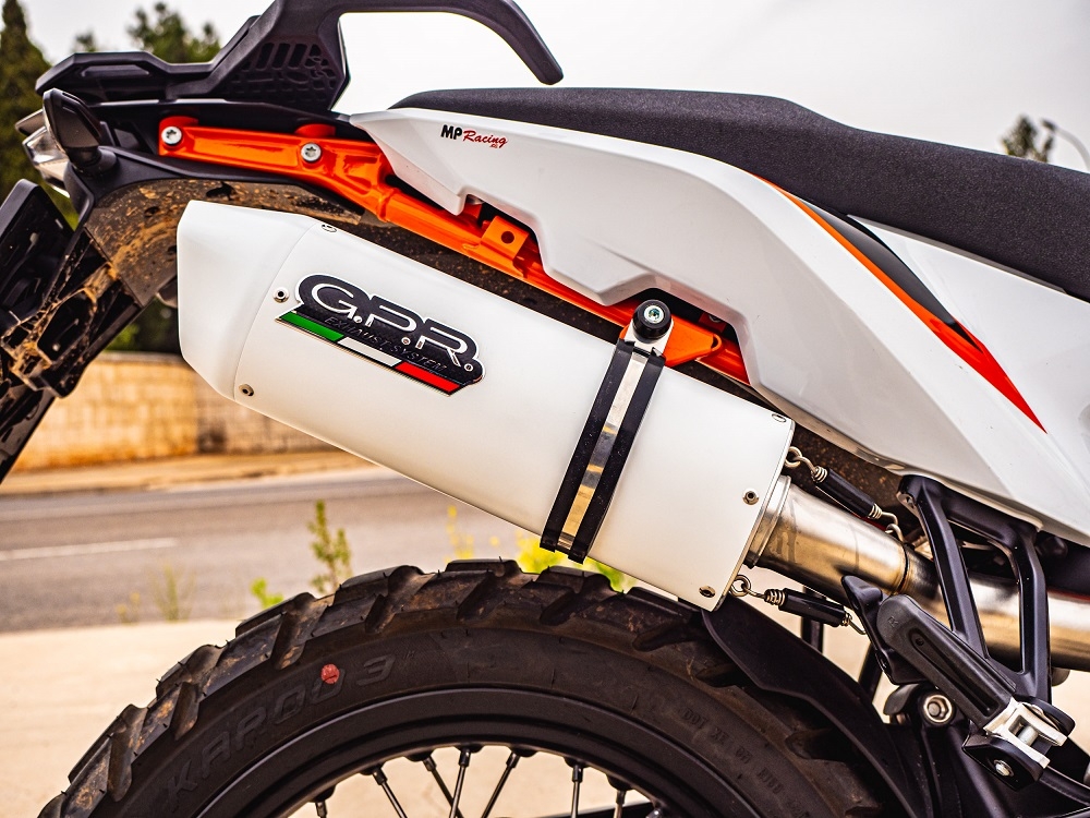 Escape compatível com Ktm Adventure 890 2021-2024, Albus Evo4, Escape legal, homologado, silenciador com db killer removível e tubo de ligação específico 
