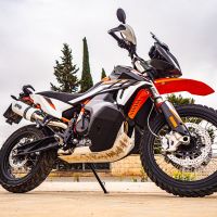 Escape compatível com Ktm Adventure 890 2021-2024, Albus Evo4, Escape legal, homologado, silenciador com db killer removível e tubo de ligação específico 