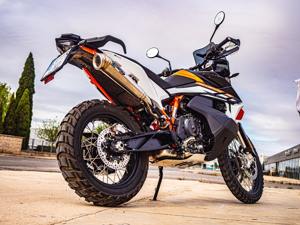 Escape compatível com Ktm Adventure 890 2021-2024, Powercone Evo, Escape legal, homologado, silenciador com db killer removível e tubo de ligação específico 