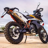 Escape compatível com Ktm Adventure 890 2021-2024, Powercone Evo, Escape legal, homologado, silenciador com db killer removível e tubo de ligação específico 