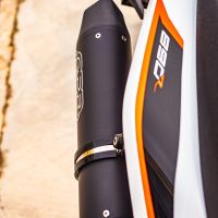 Escape compatível com Ktm Duke 890 2021-2024, Furore Nero, Sistema racing Silencioso com tubo de ligação 