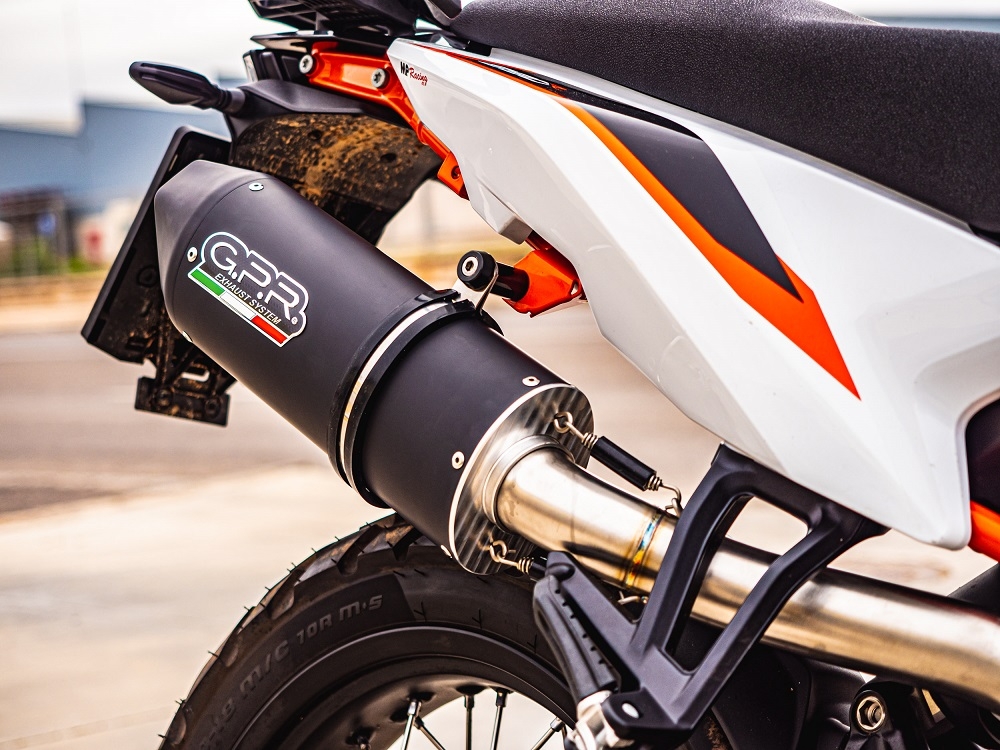 Escape compatível com Ktm Duke 890 2021-2024, Furore Nero, Sistema racing Silencioso com tubo de ligação 