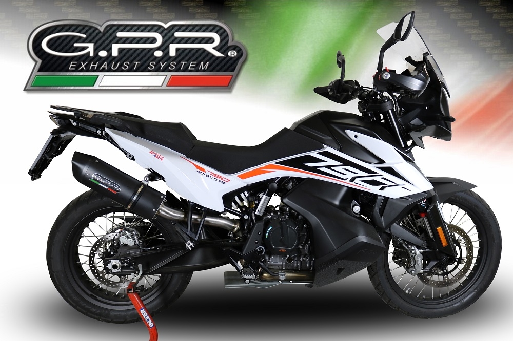 Escape compatível com Ktm Adventure 790 2018-2020, Furore Evo4 Nero, Escape legal, homologado, silenciador com db killer removível e tubo de ligação específico 