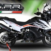 Escape compatível com Ktm Adventure 790 2018-2020, Furore Evo4 Nero, Escape legal, homologado, silenciador com db killer removível e tubo de ligação específico 