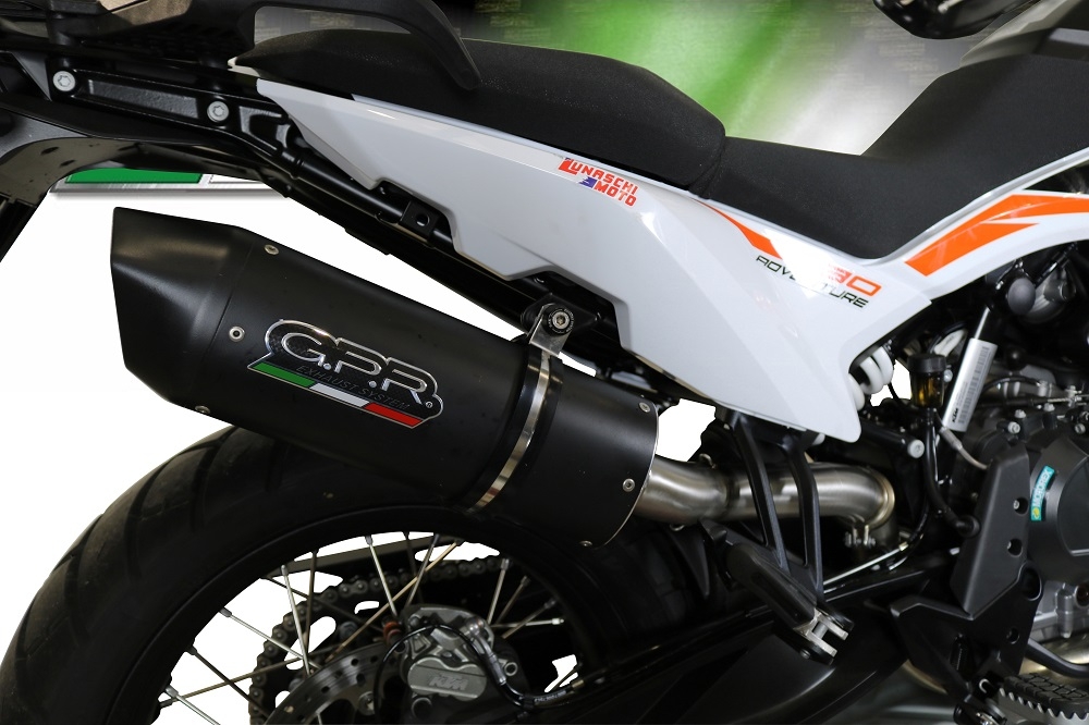 Escape compatível com Ktm Adventure 790 2018-2020, Furore Evo4 Nero, Escape legal, homologado, silenciador com db killer removível e tubo de ligação específico 