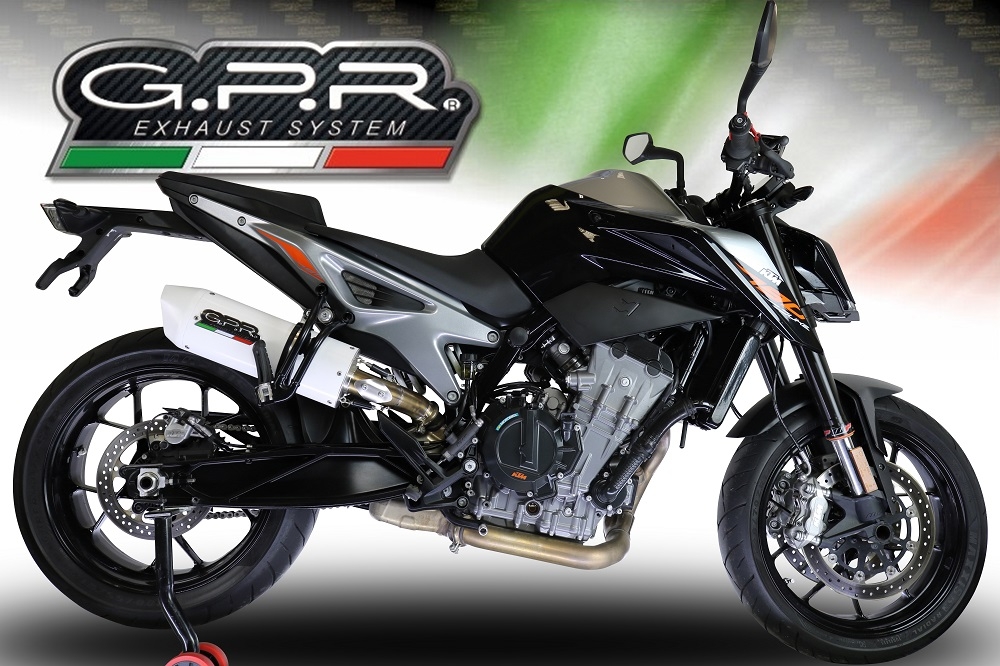 Escape compatível com Ktm Duke 790 2017-2020, Albus Evo4, Escape legal, homologado, silenciador com db killer removível e tubo de ligação específico 