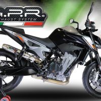 Escape compatível com Ktm Duke 790 2017-2020, Deeptone Inox, Sistema racing Silencioso com tubo de ligação 