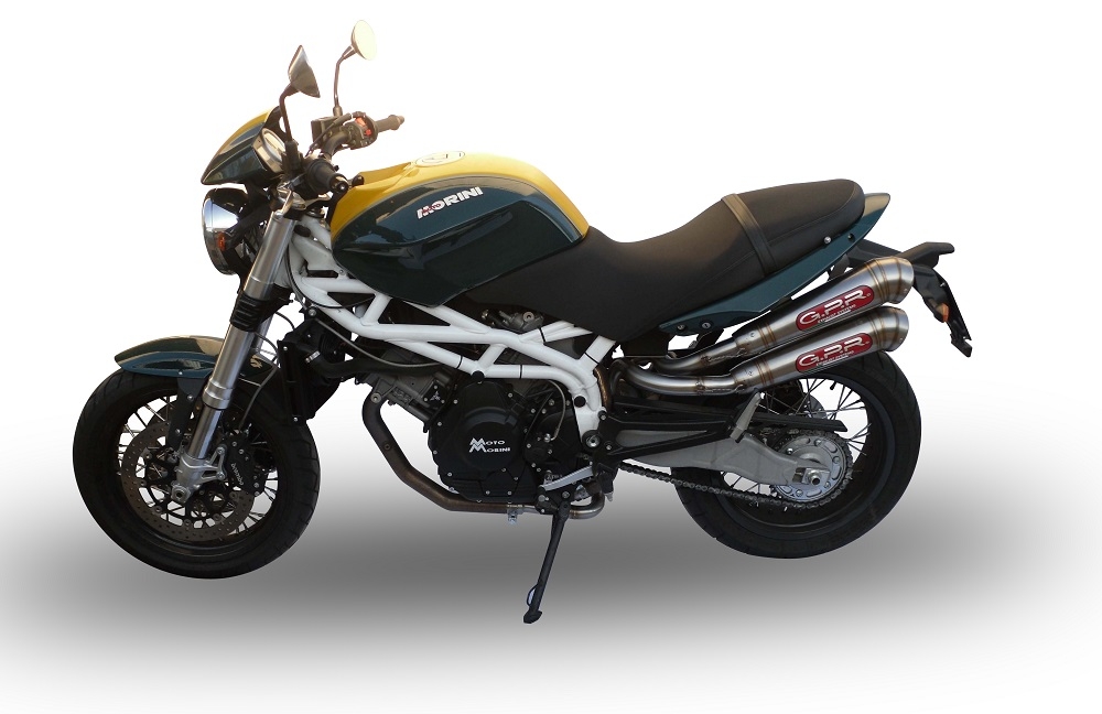 Escape compatível com Moto Morini Sport 1200 2008-2010, Powercone Evo, Par de silenciosos de escape homologadas, com db killer removível e tubos de ligação específicos 