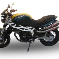 Escape compatível com Moto Morini Sport 1200 2008-2010, Powercone Evo, Par de silenciosos de escape homologadas, com db killer removível e tubos de ligação específicos 