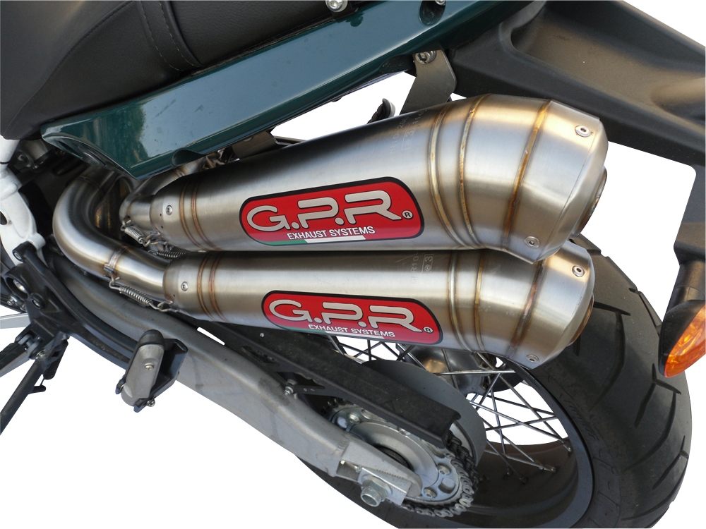 Escape compatível com Moto Morini Sport 1200 2008-2010, Powercone Evo, Par de silenciosos de escape homologadas, com db killer removível e tubos de ligação específicos 