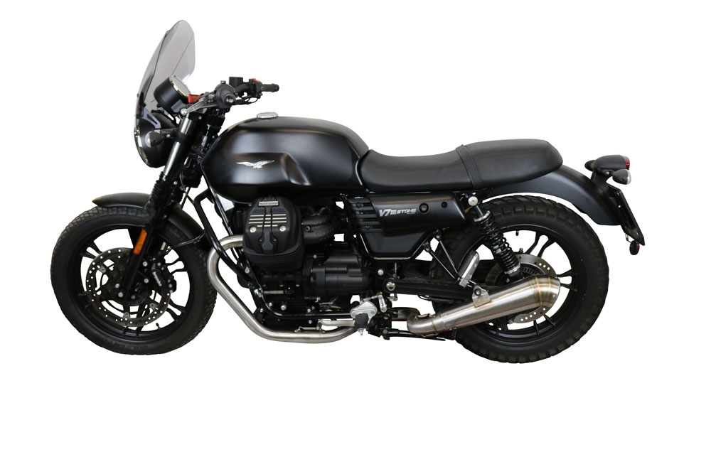 Escape compatível com Moto Guzzi V7 III Special-Stone-Carbon 2017-2018, Powercone Evo, Escape Racing, linha completa, fornecido com coletor específico, artigo sem homologação 