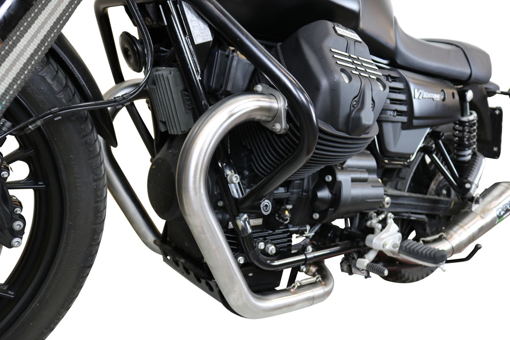 Escape compatível com Moto Guzzi V7 III Special-Stone-Carbon 2017-2018, Powercone Evo, Escape Racing, linha completa, fornecido com coletor específico, artigo sem homologação 
