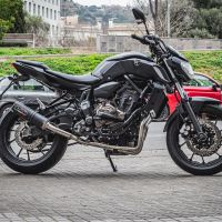 Escape compatível com Yamaha Mt-07 2017-2020, M3 Black Titanium, Escape completo, não legal para países da UE, com db killer removível 