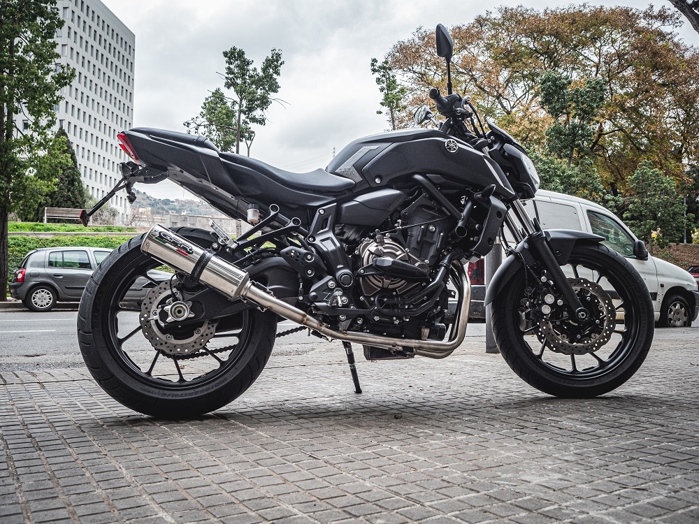 Escape compatível com Yamaha Mt-07 2017-2020, M3 Inox , Escape completo, não legal para países da UE, com db killer removível 