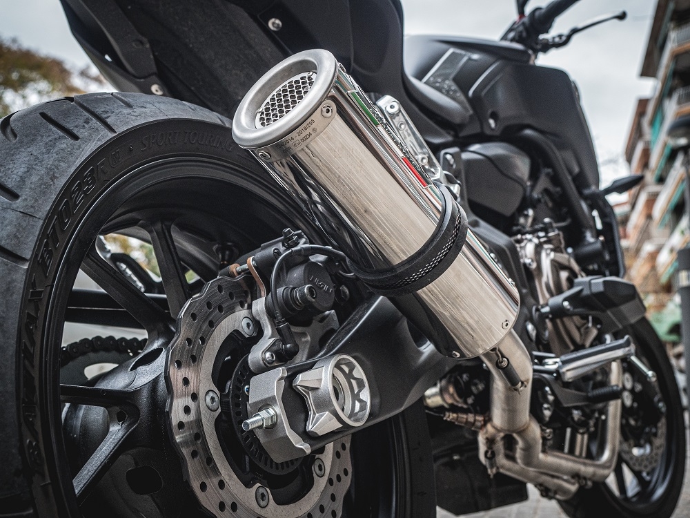 Escape compatível com Yamaha Mt-07 2017-2020, M3 Inox , Escape completo, não legal para países da UE, com db killer removível 