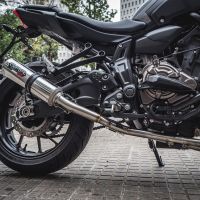 Escape compatível com Yamaha Mt-07 2017-2020, M3 Inox , Escape completo, não legal para países da UE, com db killer removível 