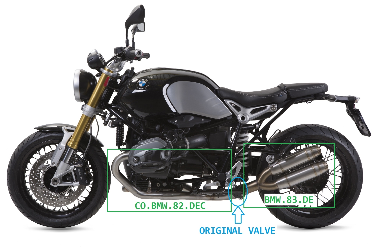 GPR escape compatível com  Bmw R Nine-T 1200 -Pure -Racer -Urban G-S 2017-2023, Deeptone Inox, Sistema homologado com catalisador linha completa, silencioso mais coletor 
