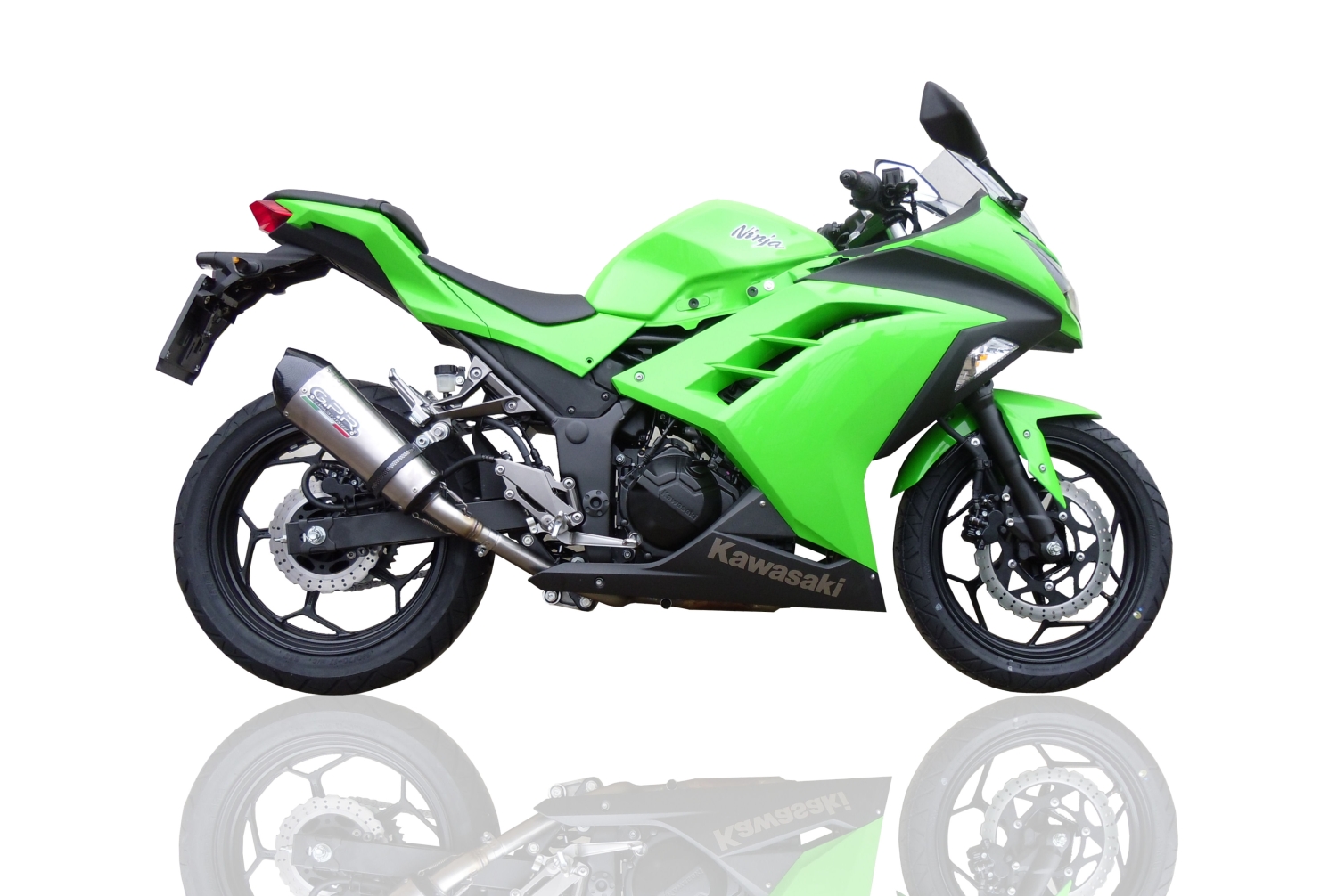 GPR escape compatível com  Kawasaki Ninja 300 R  2012-2017, New Grand Prix Evo Titanium, Escape legal, homologado, silenciador com db killer removível e tubo de ligação específico 