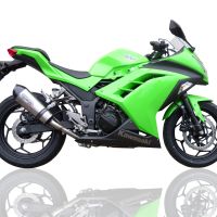 GPR escape compatível com  Kawasaki Ninja 300 R  2012-2017, New Grand Prix Evo Titanium, Escape legal, homologado, silenciador com db killer removível e tubo de ligação específico 