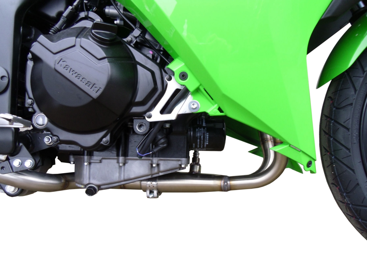 Escape compatível com Kawasaki Ninja 300 R 2012-2017, Deeptone Inox, Escape completo, não legal para países da UE, com db killer removível 
