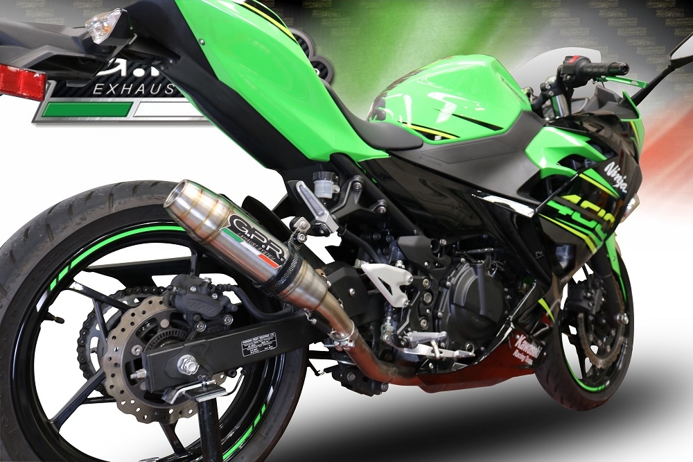 Escape compatível com Kawasaki Ninja 500 2023-2025, Deeptone Inox, Escape legal, homologado, silenciador com db killer removível e tubo de ligação específico 