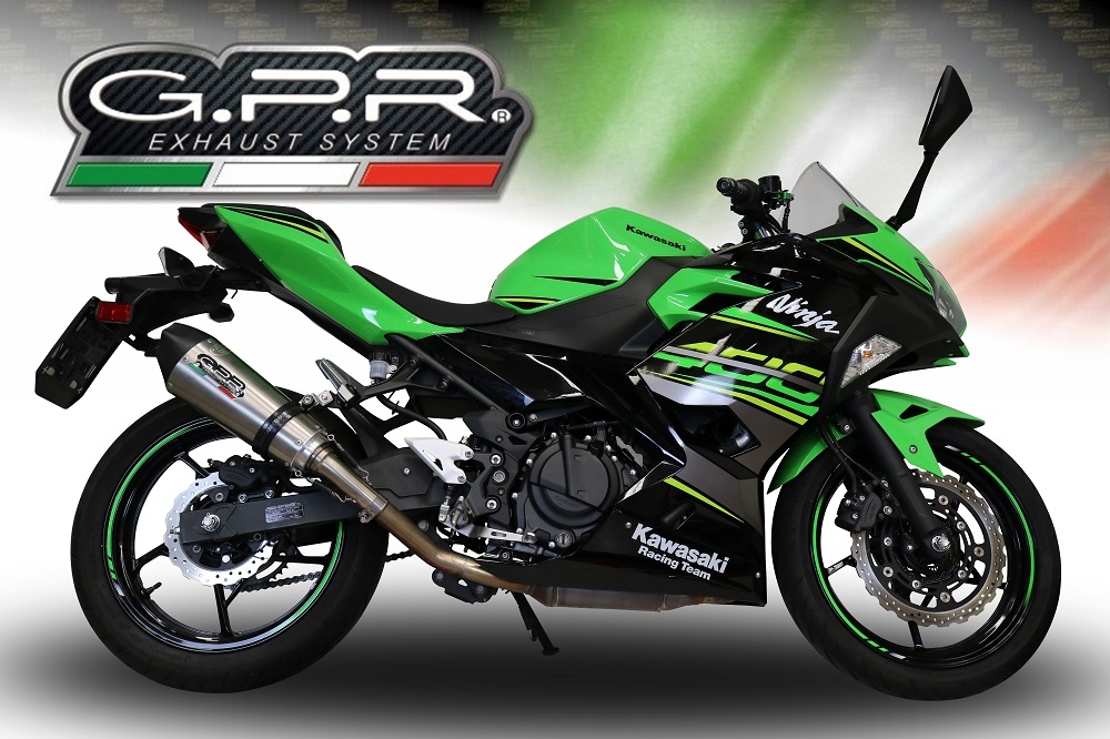 GPR escape compatível com  Kawasaki Ninja 400 2023-2025, New Grand Prix Evo Titanium, Escape Racing, linha completa, fornecido com coletor específico, artigo sem homologação 