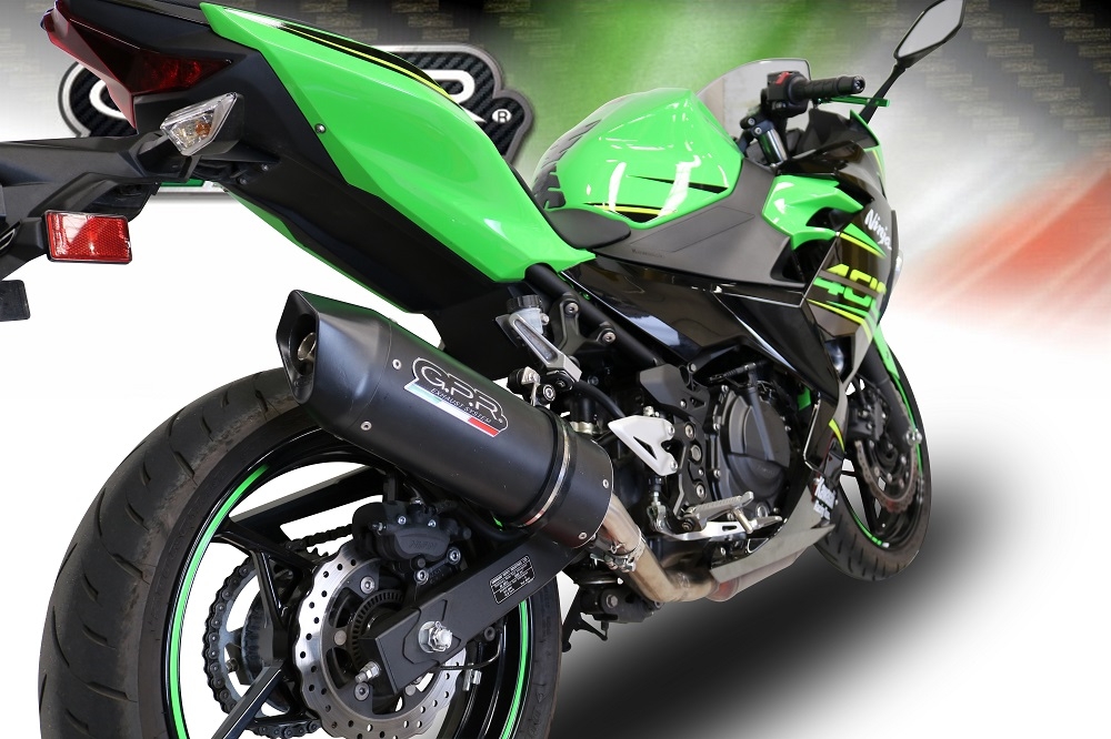 Escape compatível com Kawasaki Z 400 2023-2025, Furore Evo4 Nero, Escape legal, homologado, silenciador com db killer removível e tubo de ligação específico 