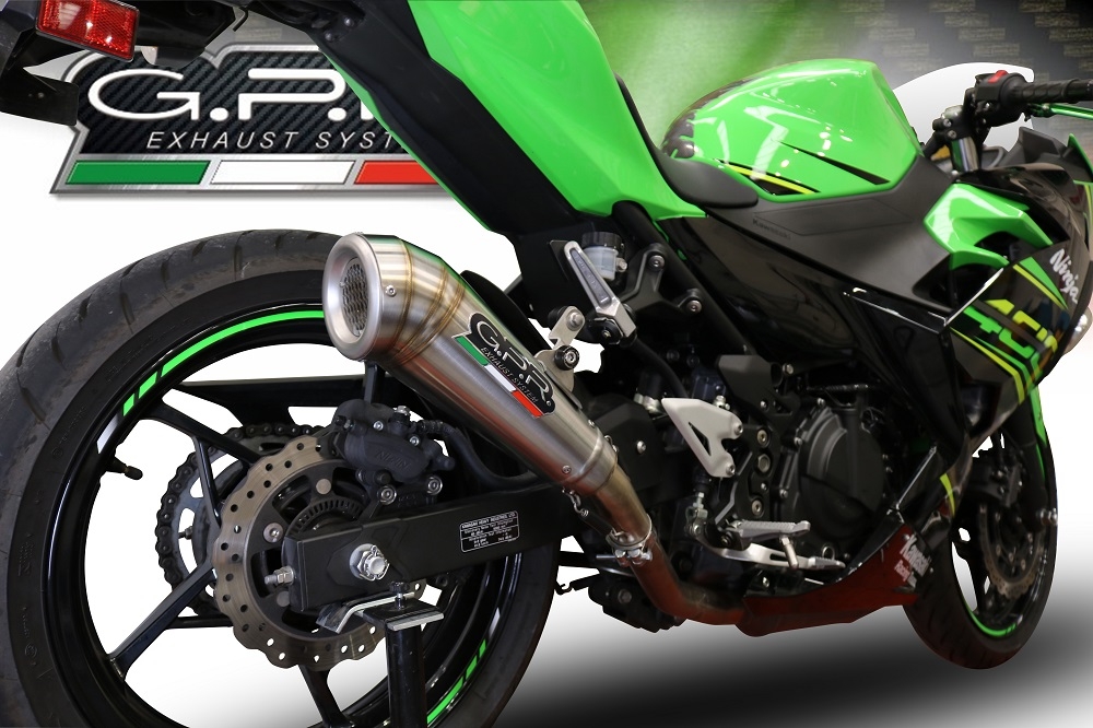 Escape compatível com Kawasaki Ninja 400 2023-2025, Powercone Evo, Escape legal, homologado, silenciador com db killer removível e tubo de ligação específico 