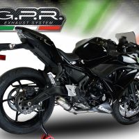 Escape compatível com Kawasaki Ninja 650 2017-2020, Deeptone Inox, Escape completo, não legal para países da UE, com db killer removível 