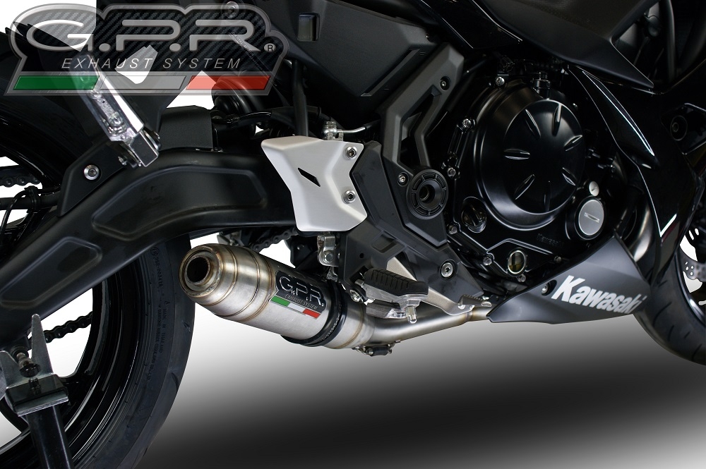 Escape compatível com Kawasaki Z 650 2017-2020, Deeptone Inox, Escape completo, não legal para países da UE, com db killer removível 