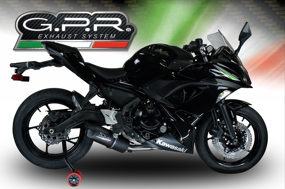 Escape compatível com Kawasaki Ninja 650 2023-2024, Furore Evo4 Poppy, Escape completo, não legal para países da UE, com db killer removível 