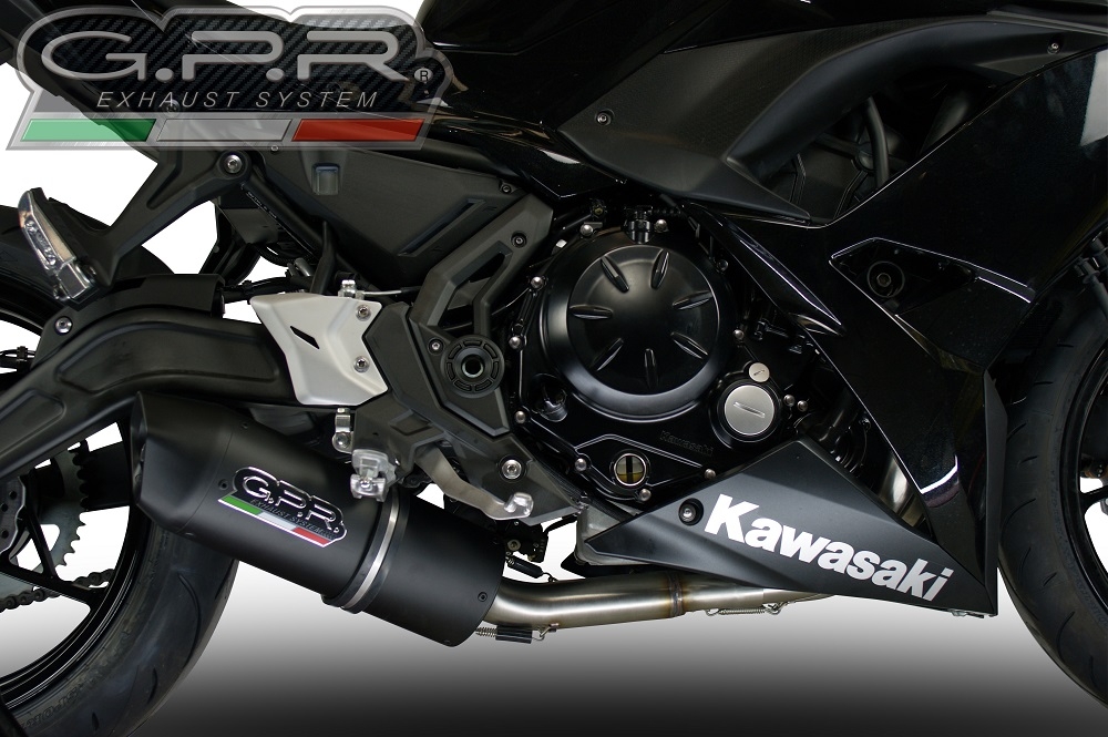 Escape compatível com Kawasaki Ninja 650 2017-2020, Furore Nero, Escape completo, não legal para países da UE, com db killer removível 