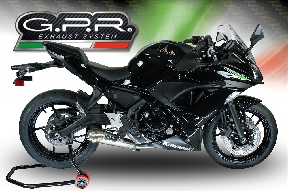 Escape compatível com Kawasaki Ninja 650 2017-2020, Powercone Evo, Escape completo, não legal para países da UE, com db killer removível 