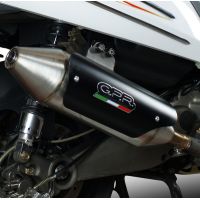 GPR escape compatível com Kymco Myroad 700 2012-2016, Power Bomb, Escape legal, homologado, silenciador com db killer removível e tubo de ligação específico 