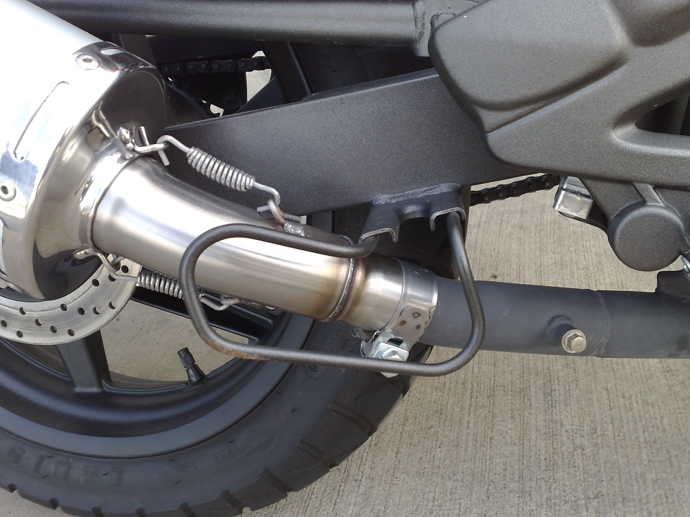 Escape compatível com Kymco Quannon 125 2007-2016, Satinox , Escape legal, homologado, silenciador com db killer removível e tubo de ligação específico 