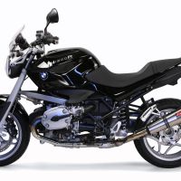 GPR escape compatível com  Bmw R 1200 R 2011-2014, New Grand Prix Evo Titanium, Escape legal, homologado, silenciador com db killer removível e tubo de ligação específico 