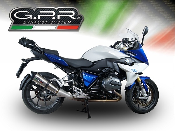 GPR escape compatível com  Bmw R 1200 Rs Lc 2017-2019, New Grand Prix Evo Titanium, Escape legal, homologado, silenciador com db killer removível e tubo de ligação específico 