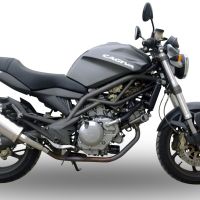 Escape compatível com Cagiva Raptor 650 2001-2005, Trioval, Par de silenciosos de escape homologadas, com db killer removível e tubos de ligação específicos 