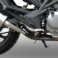Escape compatível com Cagiva Raptor 650 2001-2005, Satinox , Par de silenciosos de escape homologadas, com db killer removível e tubos de ligação específicos 