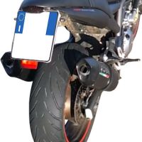 Escape compatível com Cagiva V-Raptor 1000 2000-2002, Furore Nero, Par de silenciosos de escape homologadas, com db killer removível e tubos de ligação específicos 
