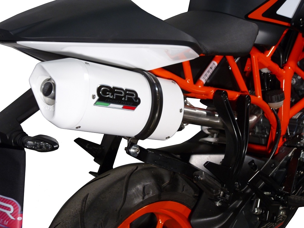 Escape compatível com Ktm Duke 125 2011-2016, Albus Ceramic, Escape homologado, legal para mercados NÃO europeus, incluindo tubo de ligação e db killer removível 