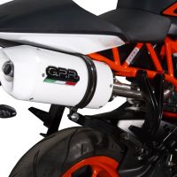 Escape compatível com Ktm Duke 125 2011-2016, Albus Ceramic, Escape homologado, legal para mercados NÃO europeus, incluindo tubo de ligação e db killer removível 