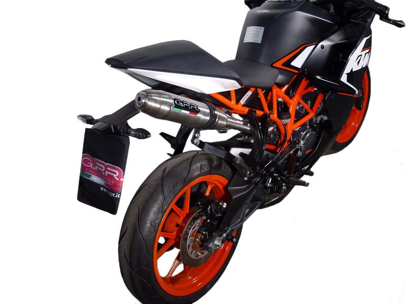 Escape compatível com Ktm Rc 125 2014-2016, Deeptone Inox, Escape legal, homologado, silenciador com db killer removível e tubo de ligação específico 