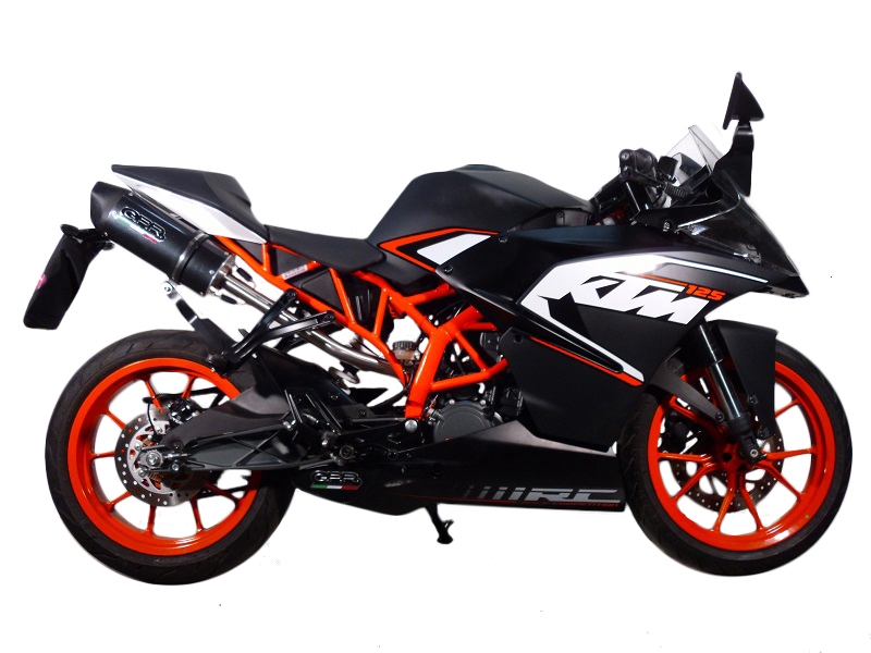 Escape compatível com Ktm Rc 200 2014-2021, Furore Nero, Sistema racing Silencioso com tubo de ligação 
