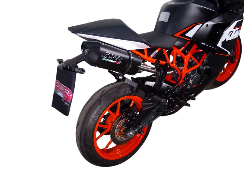 Escape compatível com Ktm Rc 200 2014-2021, Furore Nero, Sistema racing Silencioso com tubo de ligação 