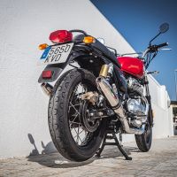 Escape compatível com Royal Enfield Interceptor 650 2021-2025, Deeptone Inox, Escape duplo, não legal para os países membros da UE, incluindo db killers removíveis e tubos de ligação 