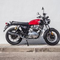 Escape compatível com Royal Enfield Interceptor 650 2021-2025, Furore Evo4 Nero, Escape duplo, não legal para os países membros da UE, incluindo db killers removíveis e tubos de ligação 