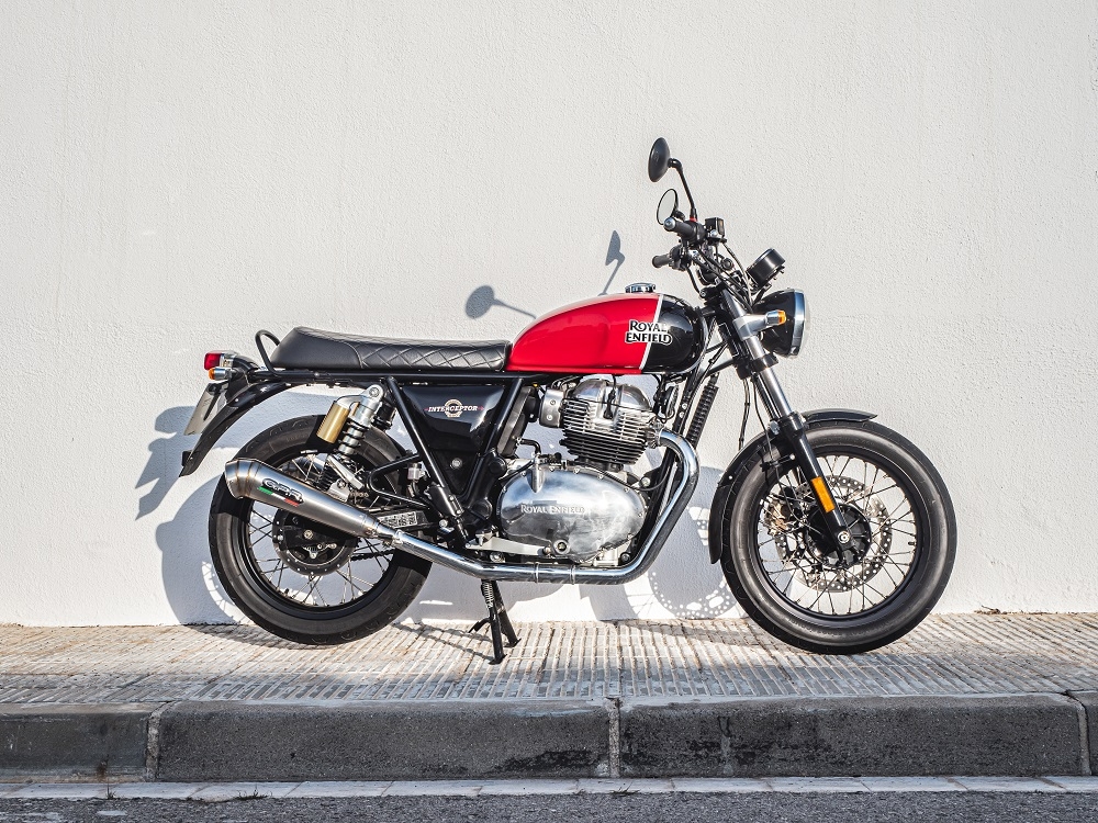 Escape compatível com Royal Enfield Interceptor 650 2021-2025, Powercone Evo, Escape duplo, não legal para os países membros da UE, incluindo db killers removíveis e tubos de ligação 